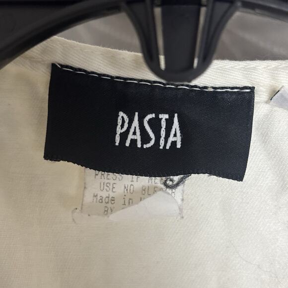 Vintage 90’s Women’s Pasta Camera Photographer Cream Vest Pockets Utility Medium - Picture 3 of 6